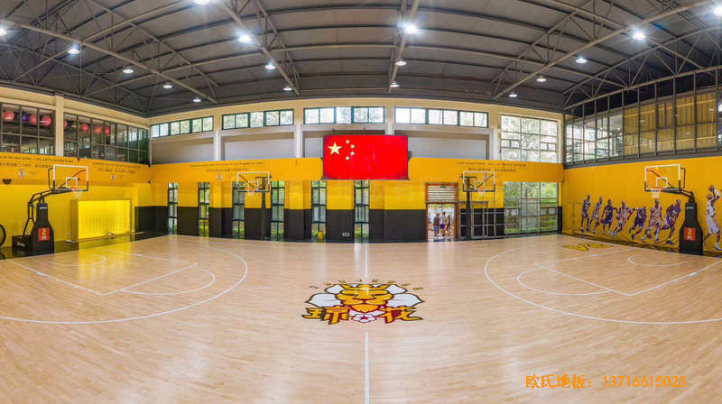 江苏扬州海兰德琼花篮球馆体育地板施工案例