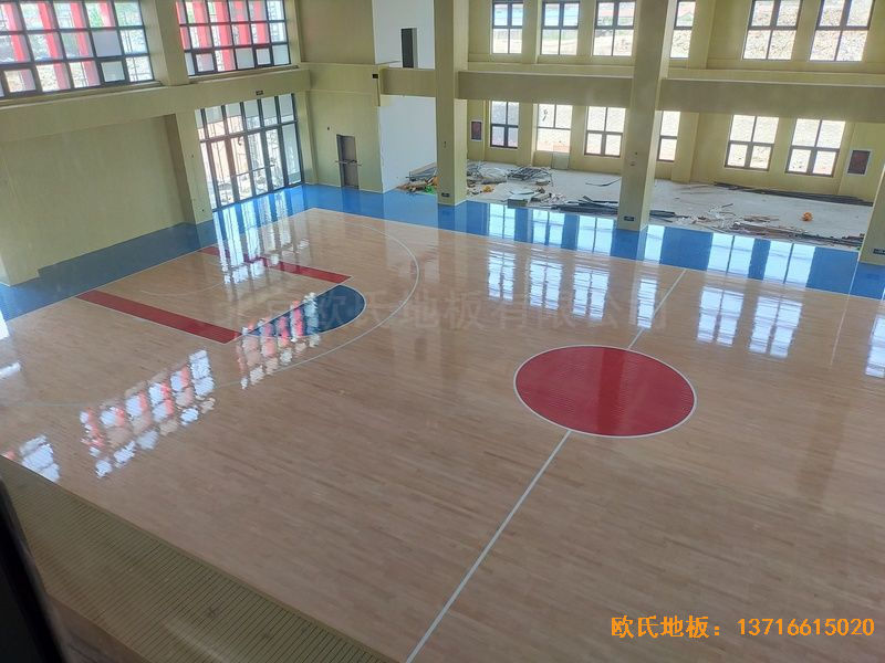 江苏连云港消防队体育木地板安装案例