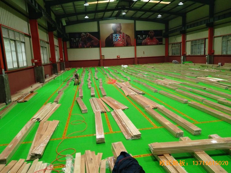 湖南长沙雨花区78号球馆体育木地板铺装案例