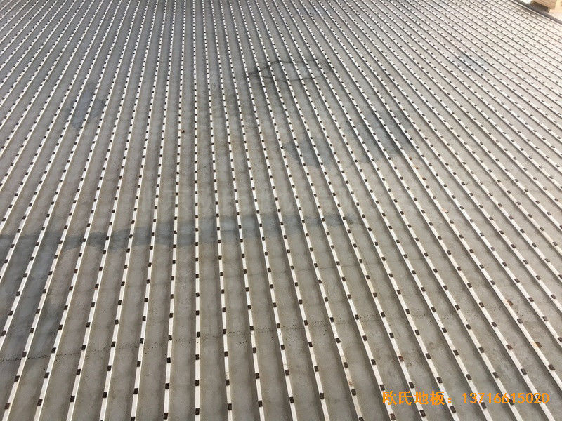 山西交城新天源药业体育馆运动地板铺装案例1