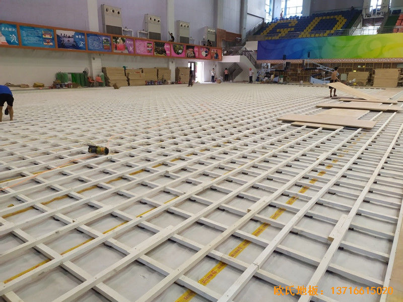 广州广东实验中学体育馆运动地板铺装案例1