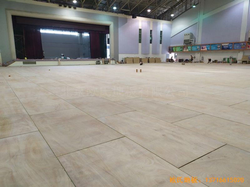 广州广东实验中学体育馆运动地板铺装案例2