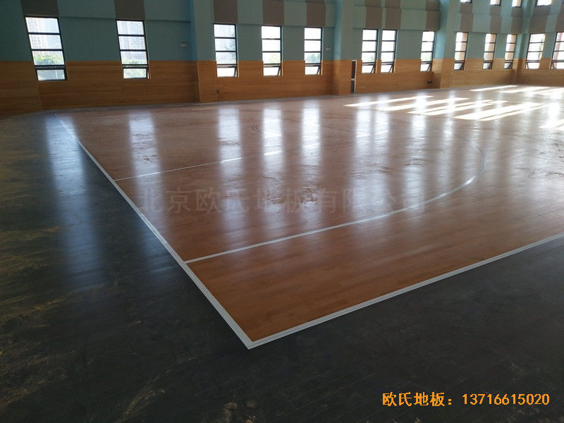 武汉广阜屯小学清江锦城分校篮球馆运动地板施工案例0