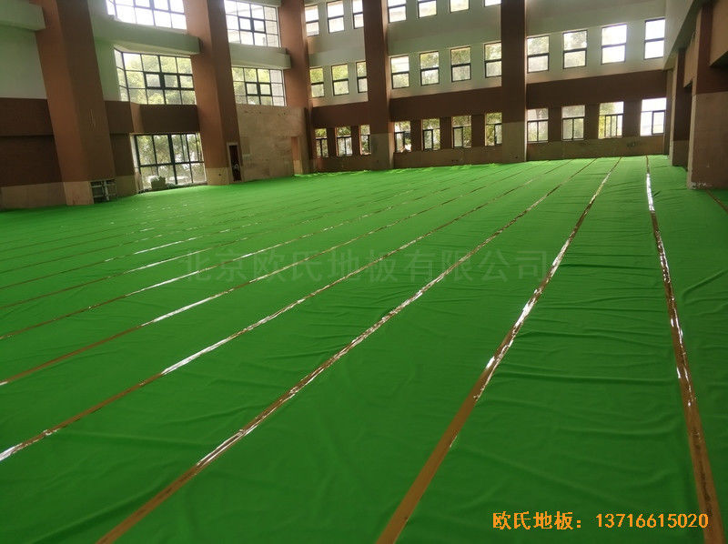 江苏常州同济中学运动馆体育地板施工案例3