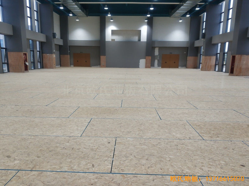 江苏盐城金风科技篮球馆体育木地板安装案例2