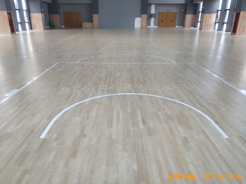 江苏盐城金风科技篮球馆体育木地板安装案例5