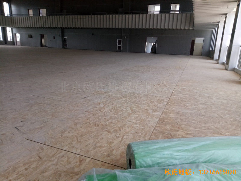 乐清中学篮球馆体育木地板施工案例2