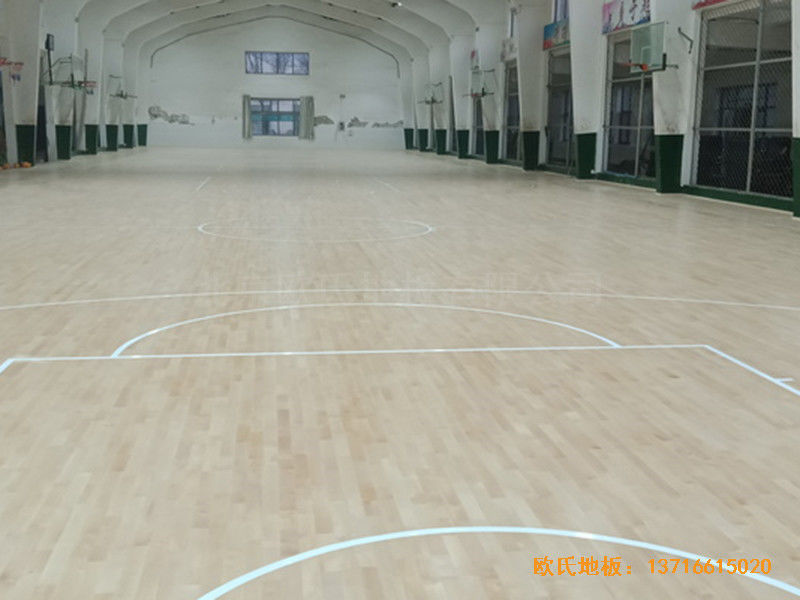 河北沧州体育学校篮球馆体育地板施工案例5