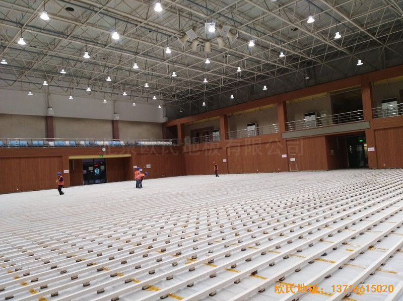 浙江三门核电站体育馆运动木地板施工案例1