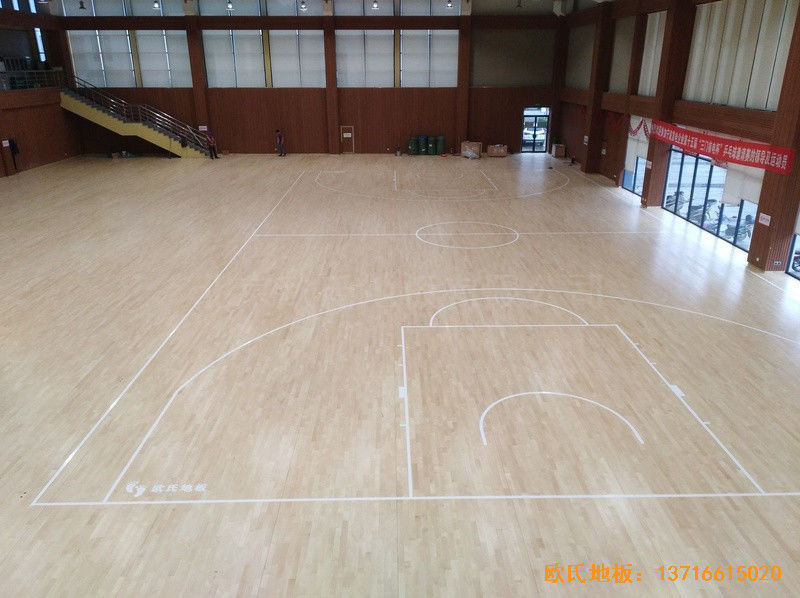 浙江三门核电站体育馆运动木地板施工案例5