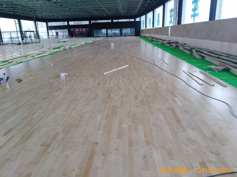 浙江临海WeArena篮球馆运动木地板施工案例3