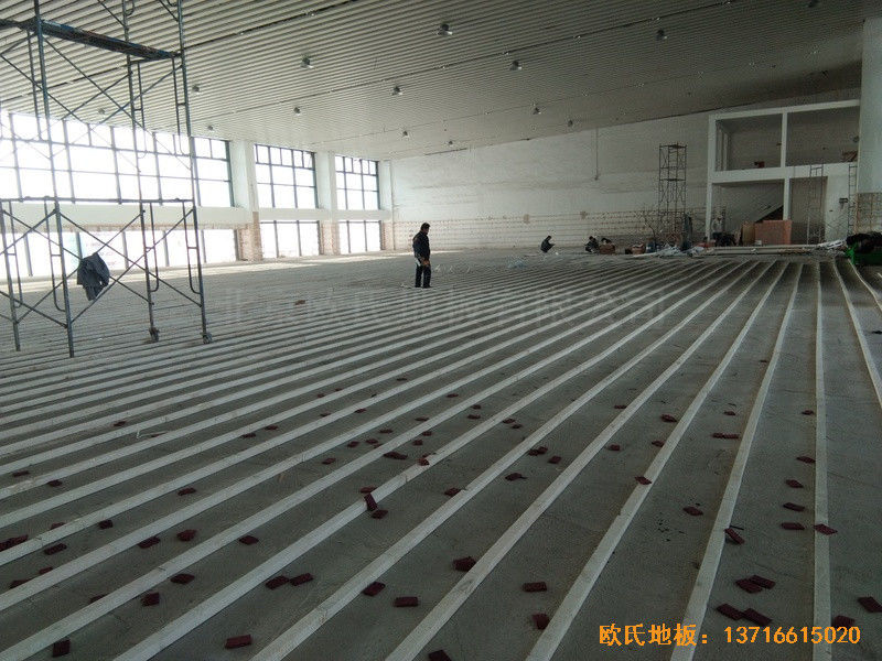 浙江宁波东体篮球馆体育木地板铺装案例1