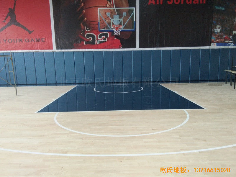 浙江宁波东体篮球馆体育木地板铺装案例6