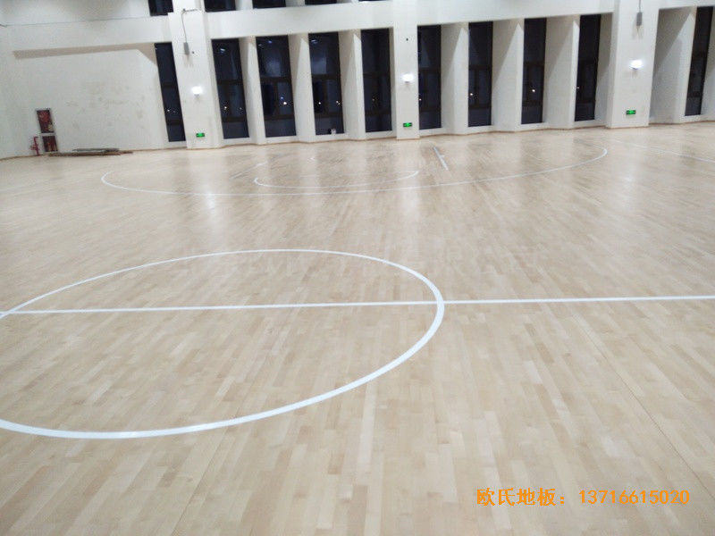 浙江宁波象山分校篮球馆体育地板铺装案例5