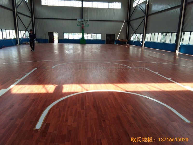 浙江杭州建设八局篮球馆体育木地板安装案例0