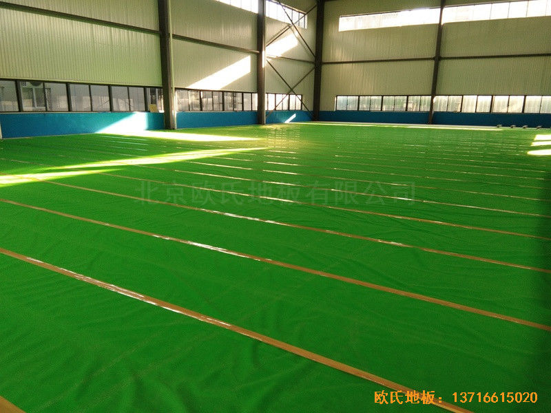 浙江杭州建设八局篮球馆体育木地板安装案例2