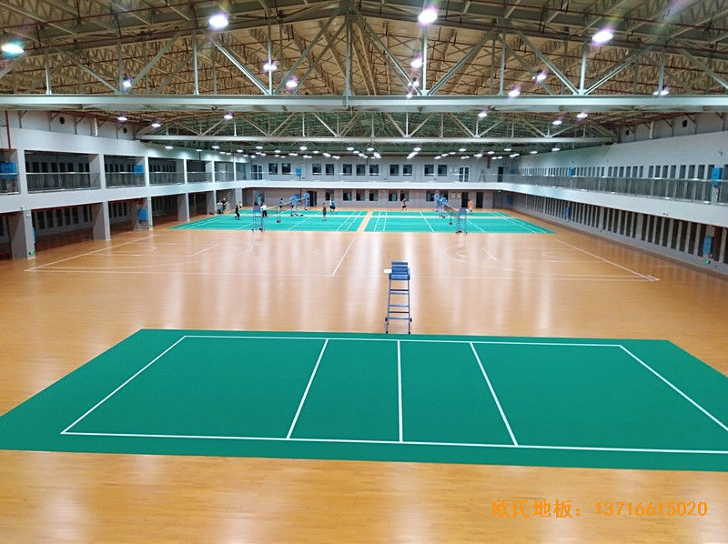 湖南湘潭电力局羽毛球馆运动木地板铺设案例6