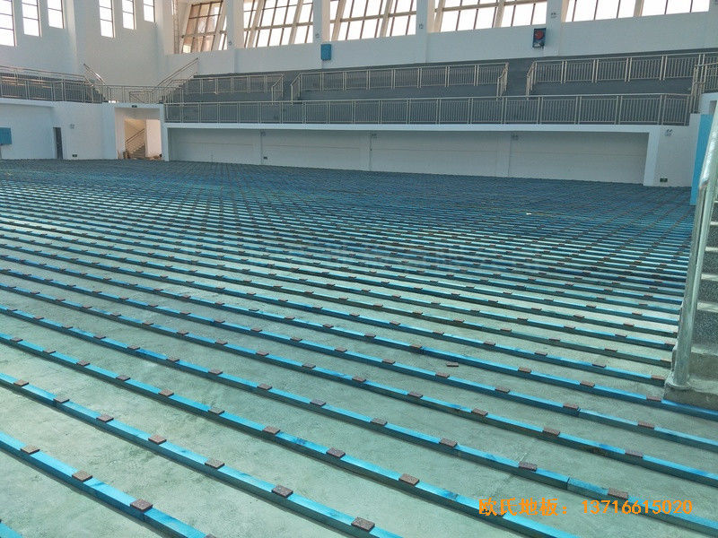 湖南辰溪实验学校篮球馆体育木地板铺装案例1