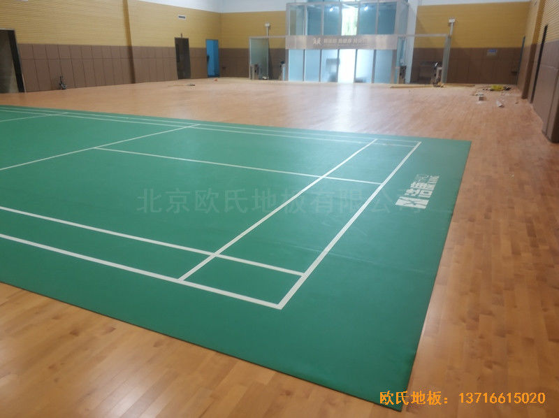 潍坊高密中国电网羽毛球馆运动地板施工案例0