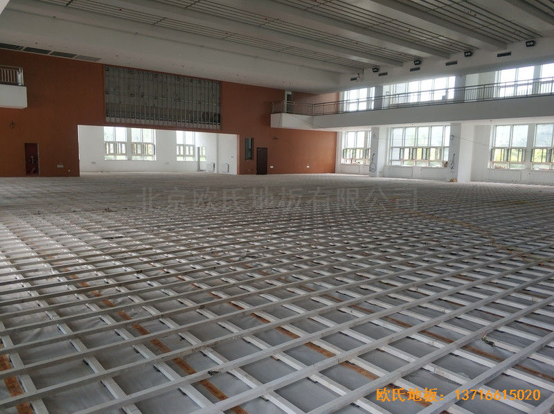 潭柘寺1311武警部队篮球馆运动木地板安装案例1