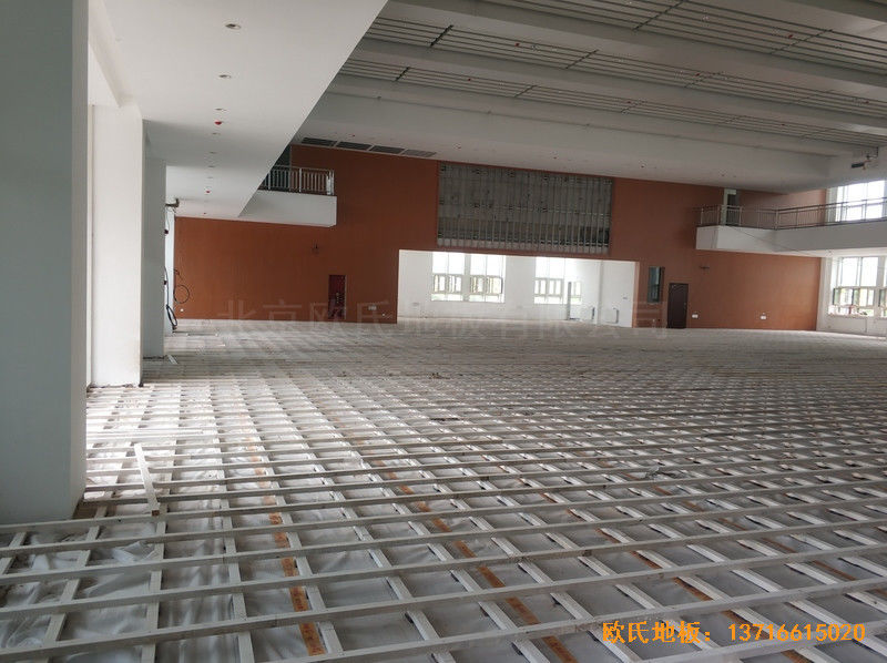 潭柘寺1311武警部队篮球馆运动木地板安装案例2