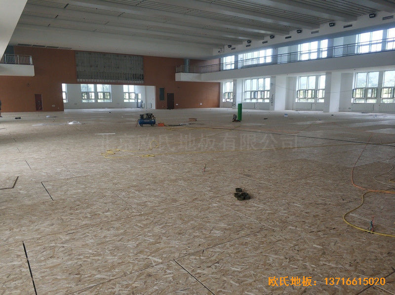 潭柘寺1311武警部队篮球馆运动木地板安装案例3