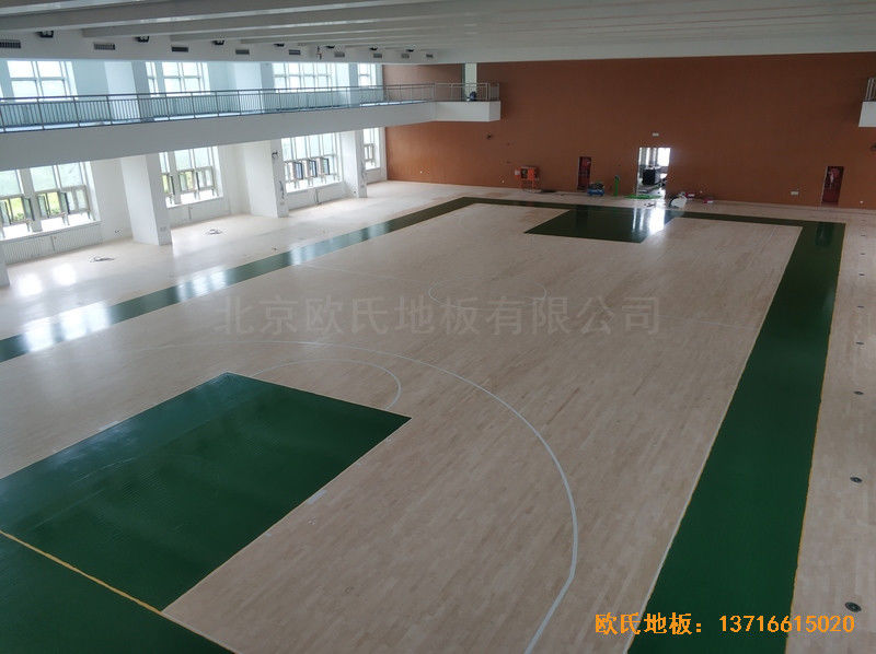 潭柘寺1311武警部队篮球馆运动木地板安装案例5