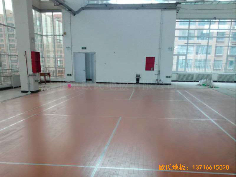 甘肃天水清水县农业学院篮球馆体育地板施工案例0