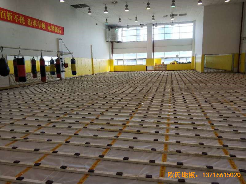 辽宁体育局女子散打馆体育木地板施工案例1