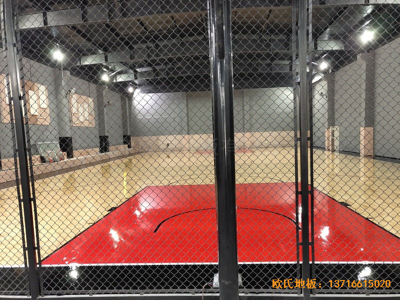上海松江区kc篮球公园体育地板铺设案例2