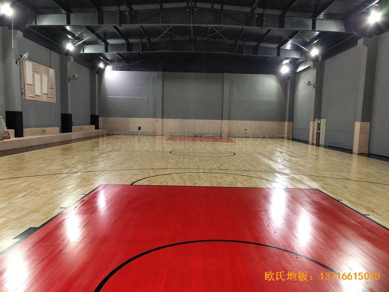 上海松江区kc篮球公园体育地板铺设案例5