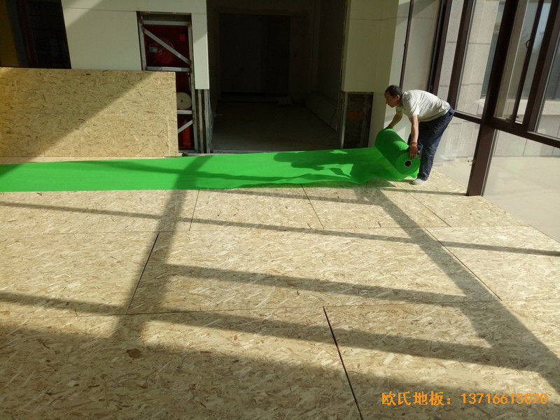 内蒙古乌兰察布公安局训练厅运动木地板施工案例2