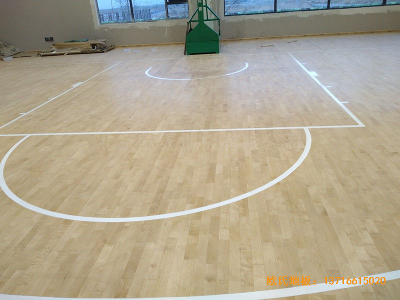 内蒙古通辽富力城篮球馆体育木地板铺装案例5