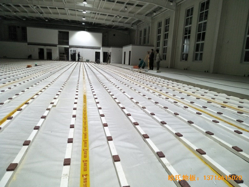 北京丽泽金融活动中心体育地板铺装案例1