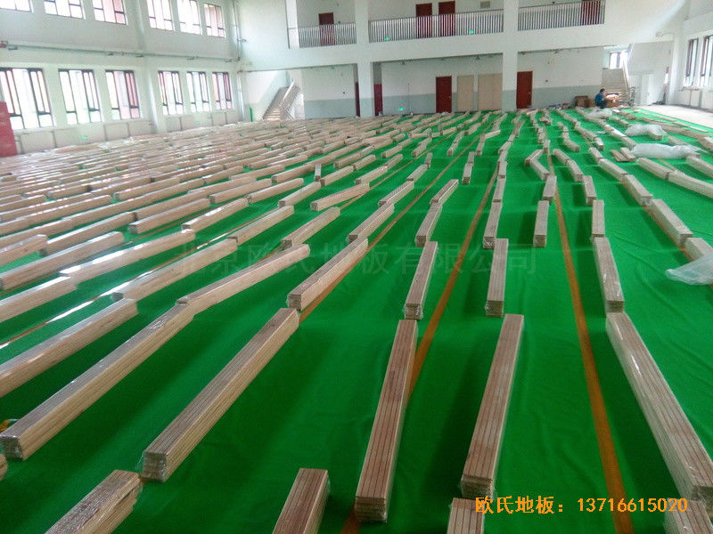 北京赵全营镇天顺小学体育馆运动木地板铺设案例2
