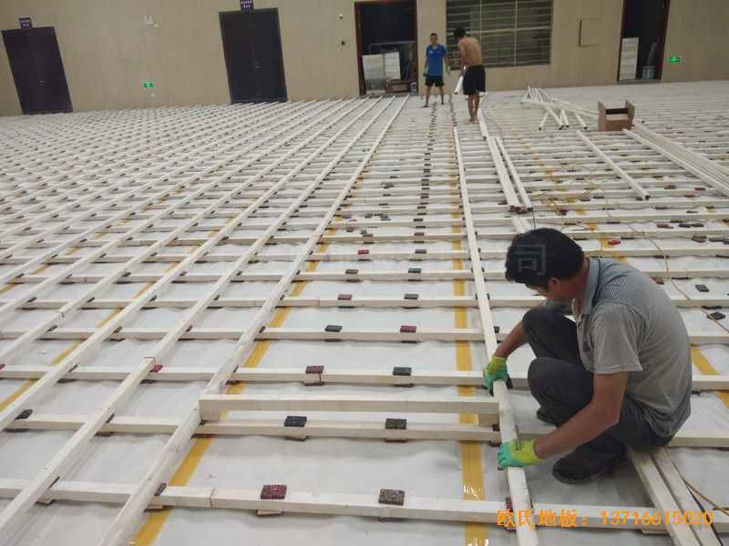 南充特战训练基地篮球馆运动木地板铺装案例1