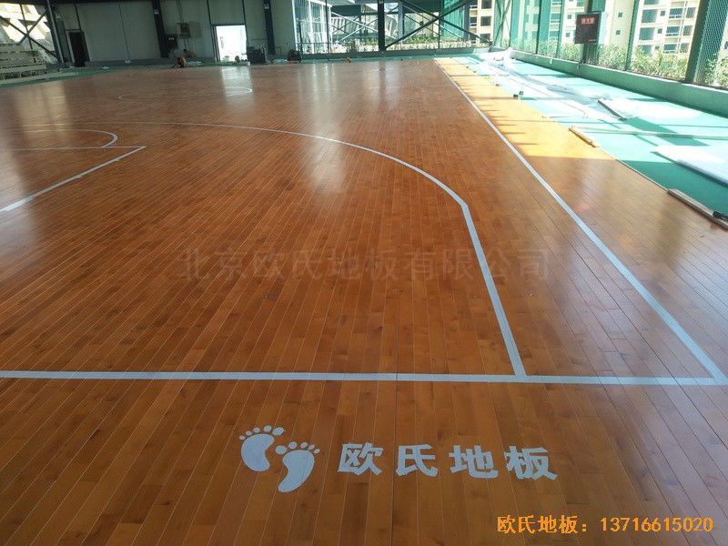 四川泸州合江县人民法院篮球馆体育木地板施工案例3