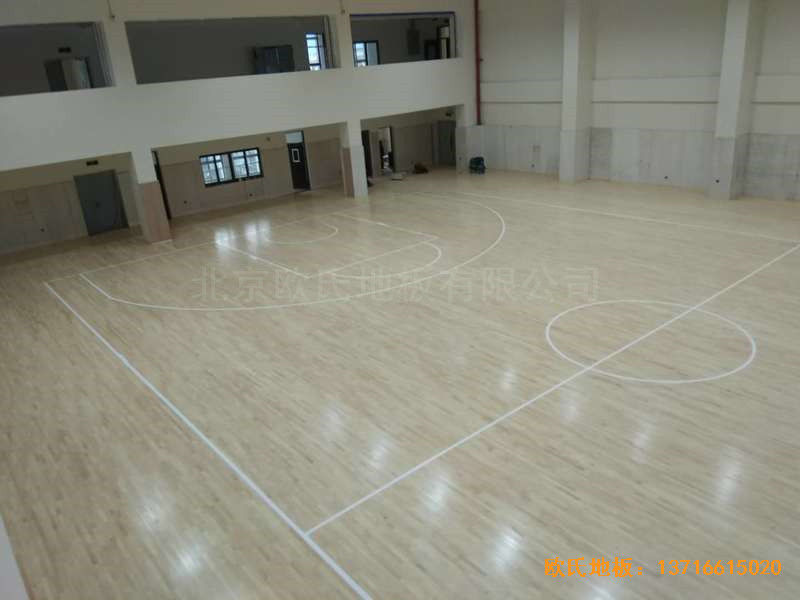 上海滨江文教区三楼篮球馆运动地板施工案例0