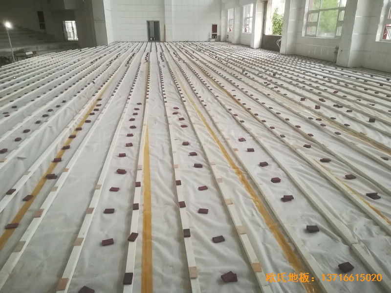 宁夏银川试验中学舞台运动木地板安装案例1