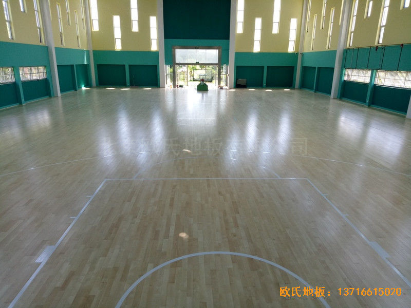 宁波至城学校篮球馆体育木地板安装案例3