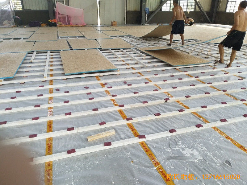 安微淮南开发区篮球馆运动地板施工案例1