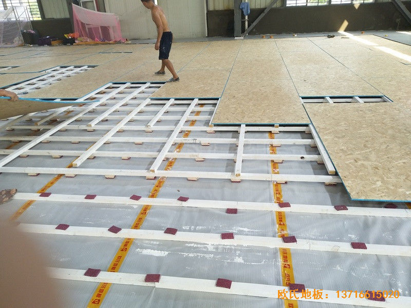 安微淮南开发区篮球馆运动地板施工案例2