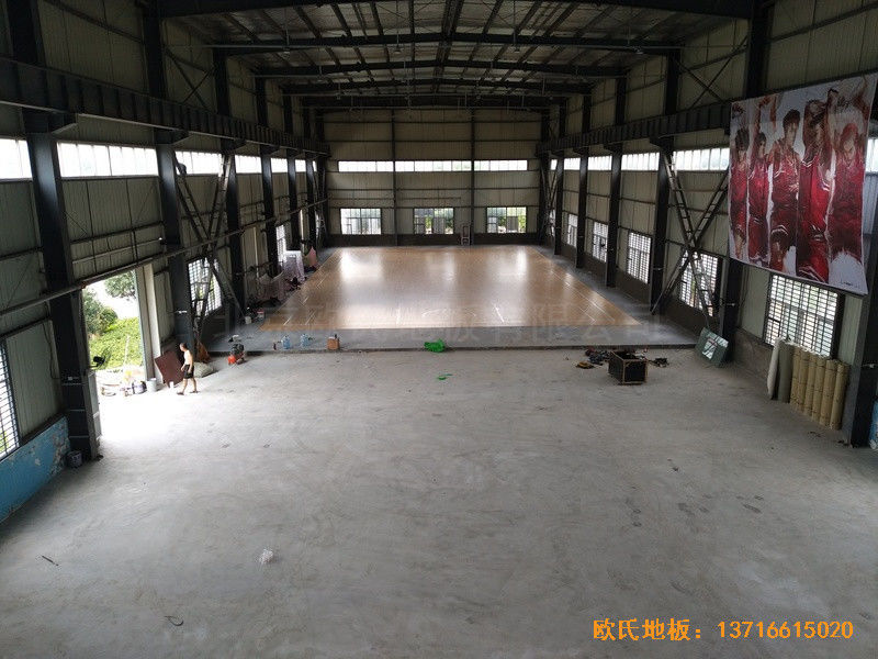 安微淮南开发区篮球馆运动地板施工案例3