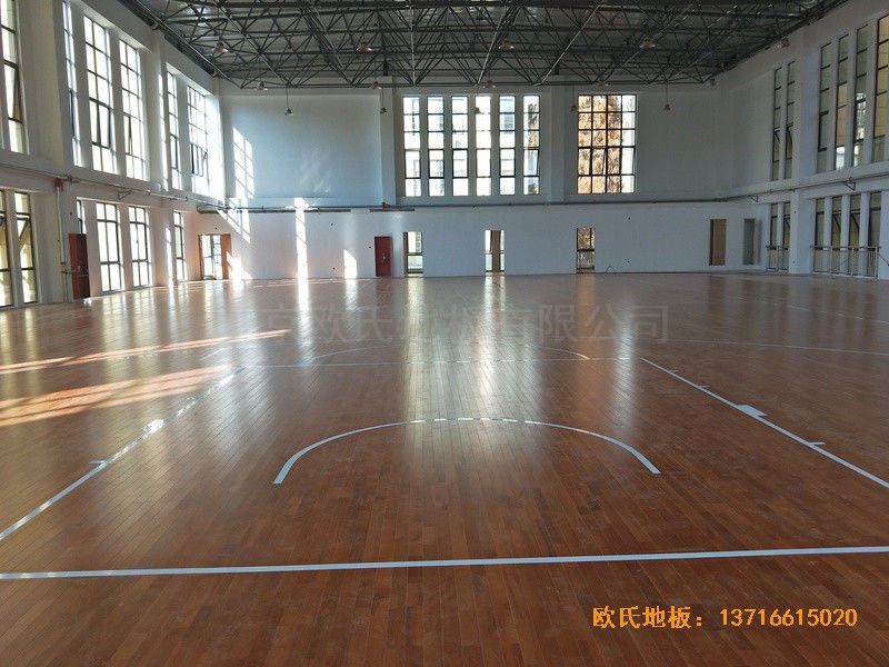 安徽上派学区中心学校篮球馆运动木地板施工案例0