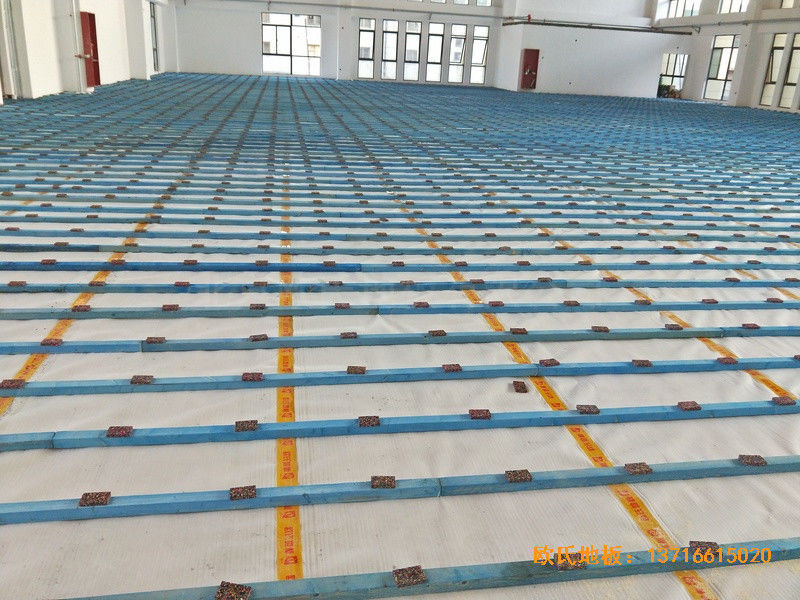 安徽上派学区中心学校篮球馆运动木地板施工案例1