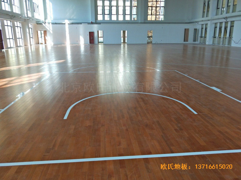 安徽上派学区中心学校篮球馆运动木地板施工案例4