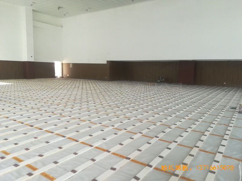 安徽怀宁篮球馆体育木地板铺装案例1