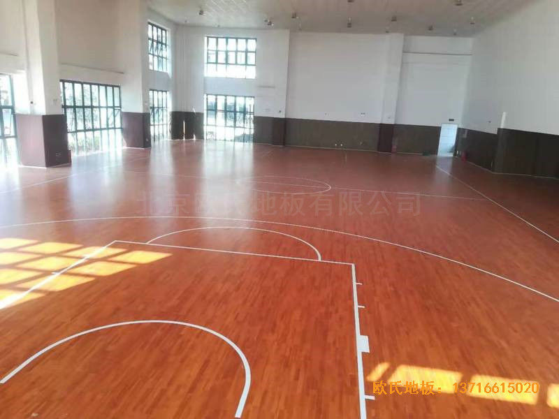 安徽怀宁篮球馆体育木地板铺装案例5