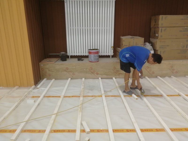 北京昌平新东方外国语学校体育馆木地板施工案例2