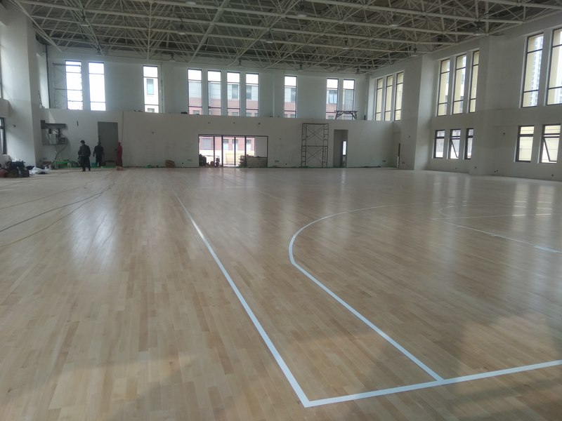 山东济南唐冶城篮球馆枫桦A级板安装案例